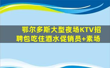 鄂尔多斯大型夜场KTV招聘包吃住酒水促销员+素场
